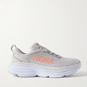 Hoka Women's Light Gray and Peach Running Trainer
